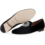 Superglamourous Jupiter Velour Slippers Black