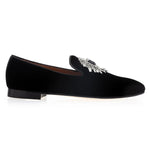 Superglamourous Jupiter Velour Slippers Black