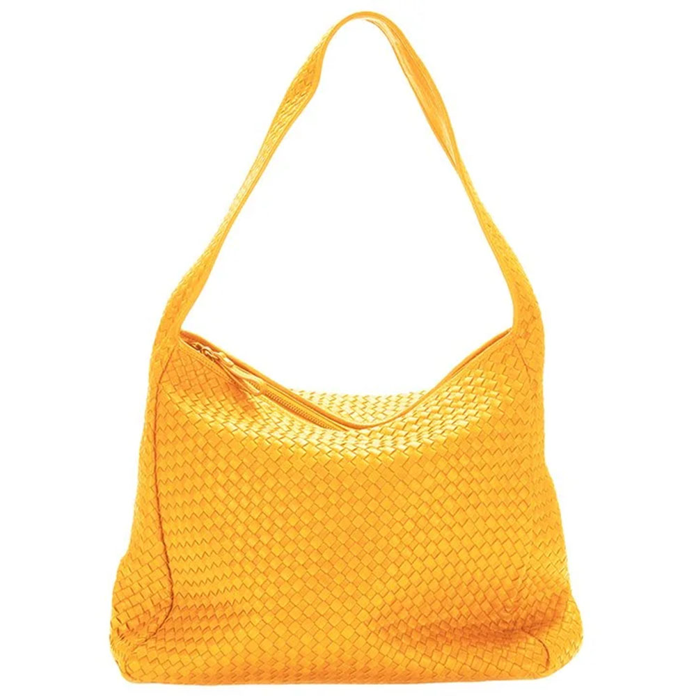 Robert Zur Women's Jo True Glove Woven Zipper Purse Saffron