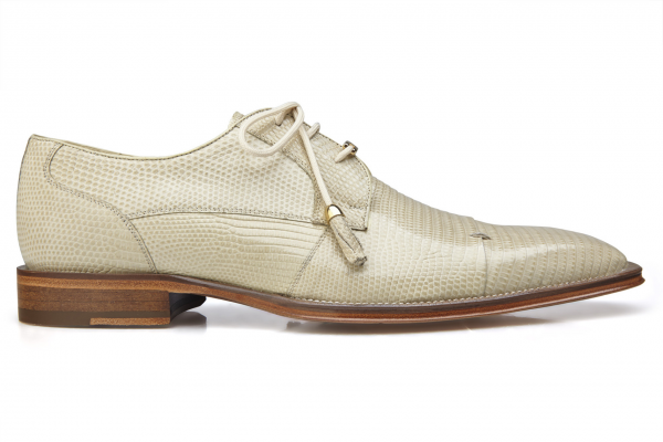 Belvedere Karmelo Lizard Cap Toe Shoes Bone