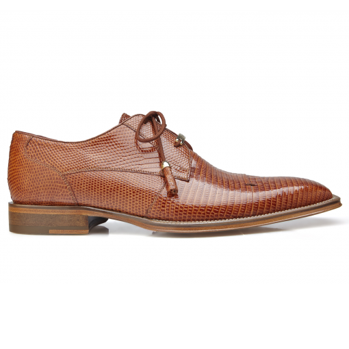 Belvedere Karmelo Lizard Cap Toe Shoes Tan