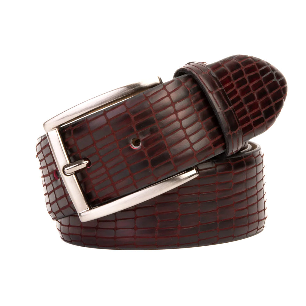 Vinci Leather The Empire Leather Belt Burgundy