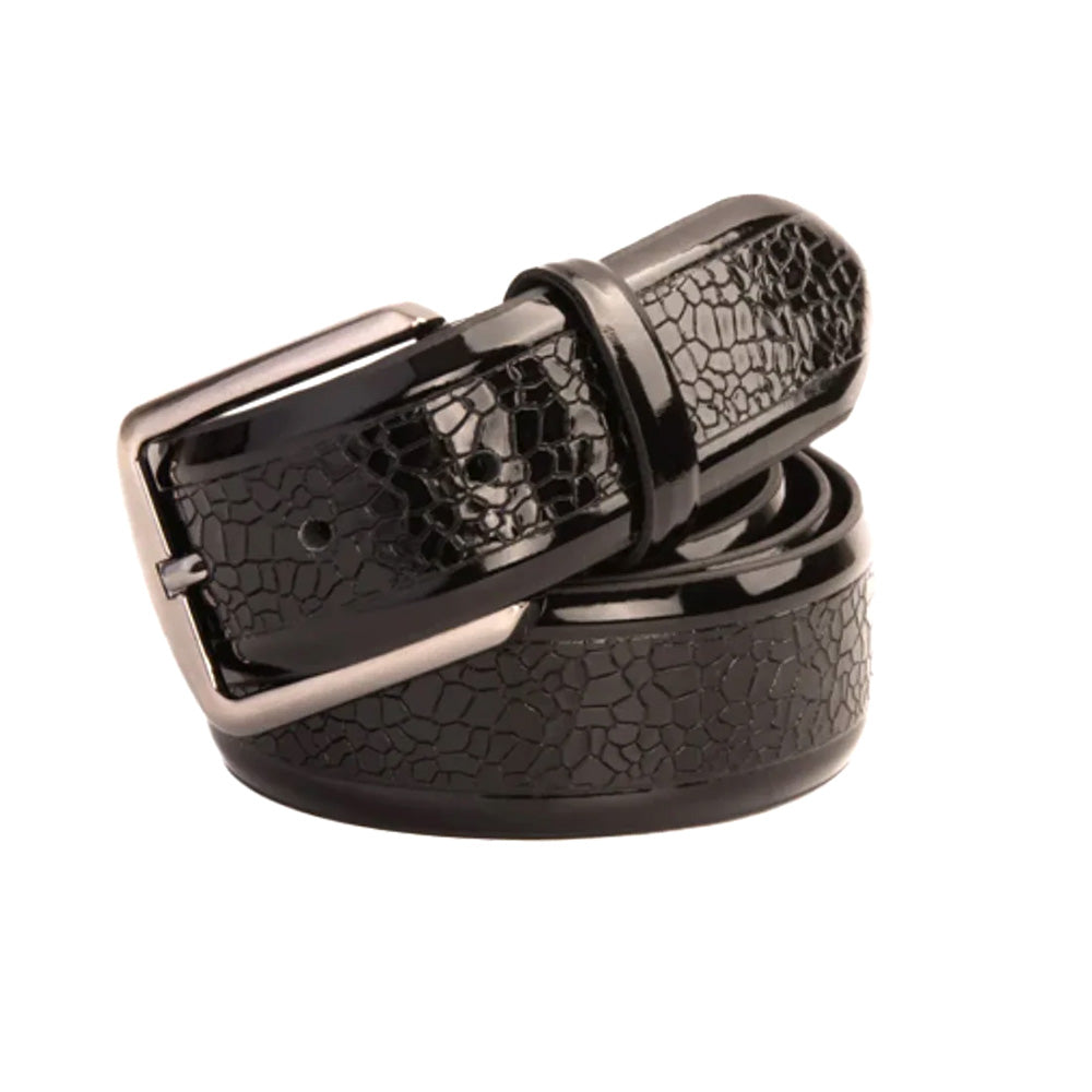 Vinci Leather The Modica Patent Leather Belt Black