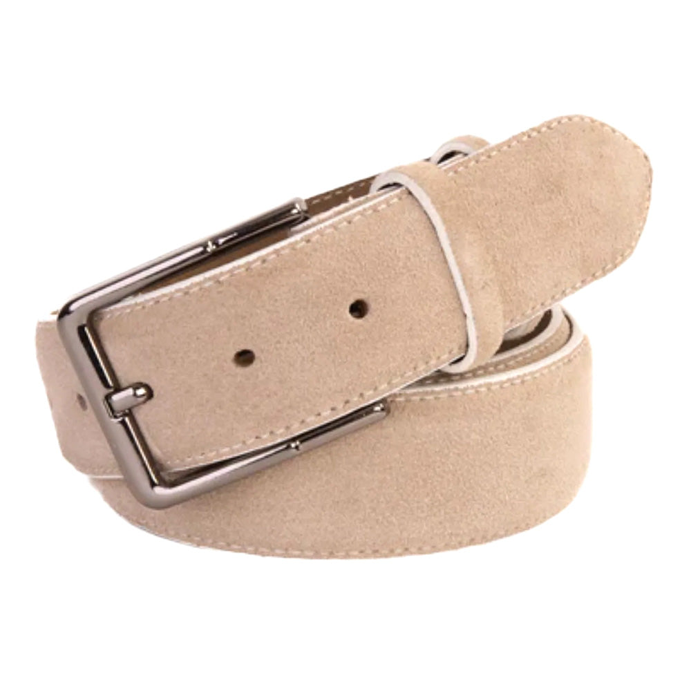 Vinci Leather The Bari Beige Suede Leather Belt