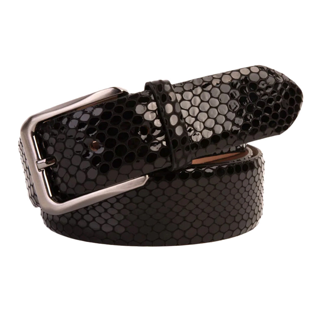 Vinci Leather The King Black Leather Belt