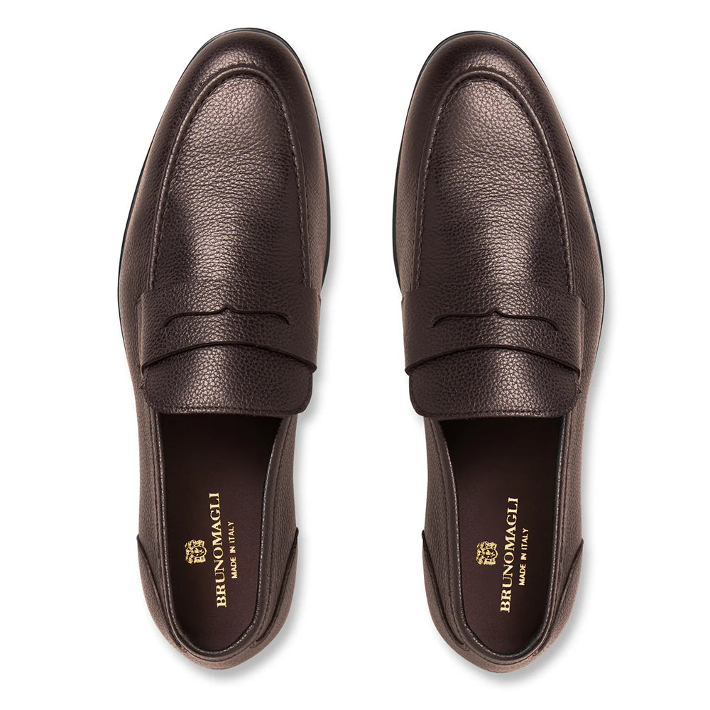Bruno Magli Lastra Leather Slip-on Loafers Brown