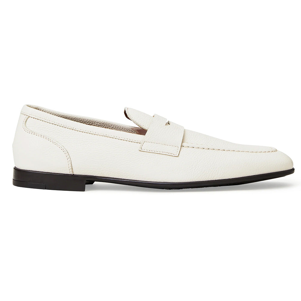 Bruno Magli Lastra Leather Slip-on Loafers Off White