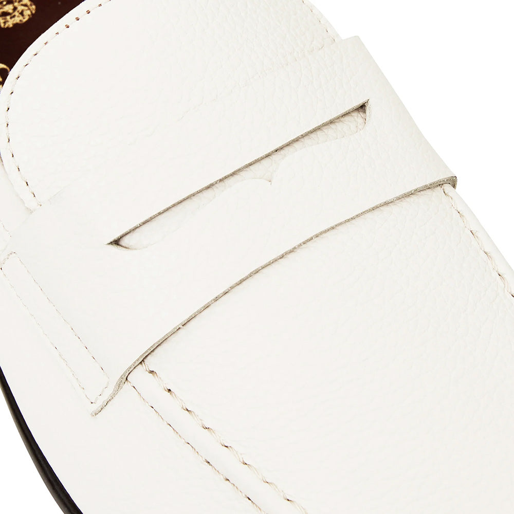 Bruno Magli Lastra Leather Slip-on Loafers Off White