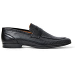 Bruno Magli Woven Leather Slip-on Loafers Black
