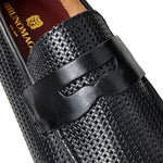 Bruno Magli Woven Leather Slip-on Loafers Black