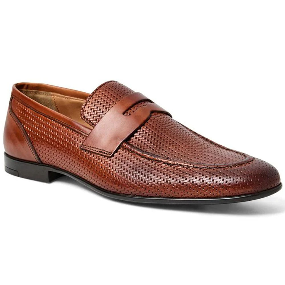Bruno Magli Lastra Woven Leather Slip-on Loafers Brown