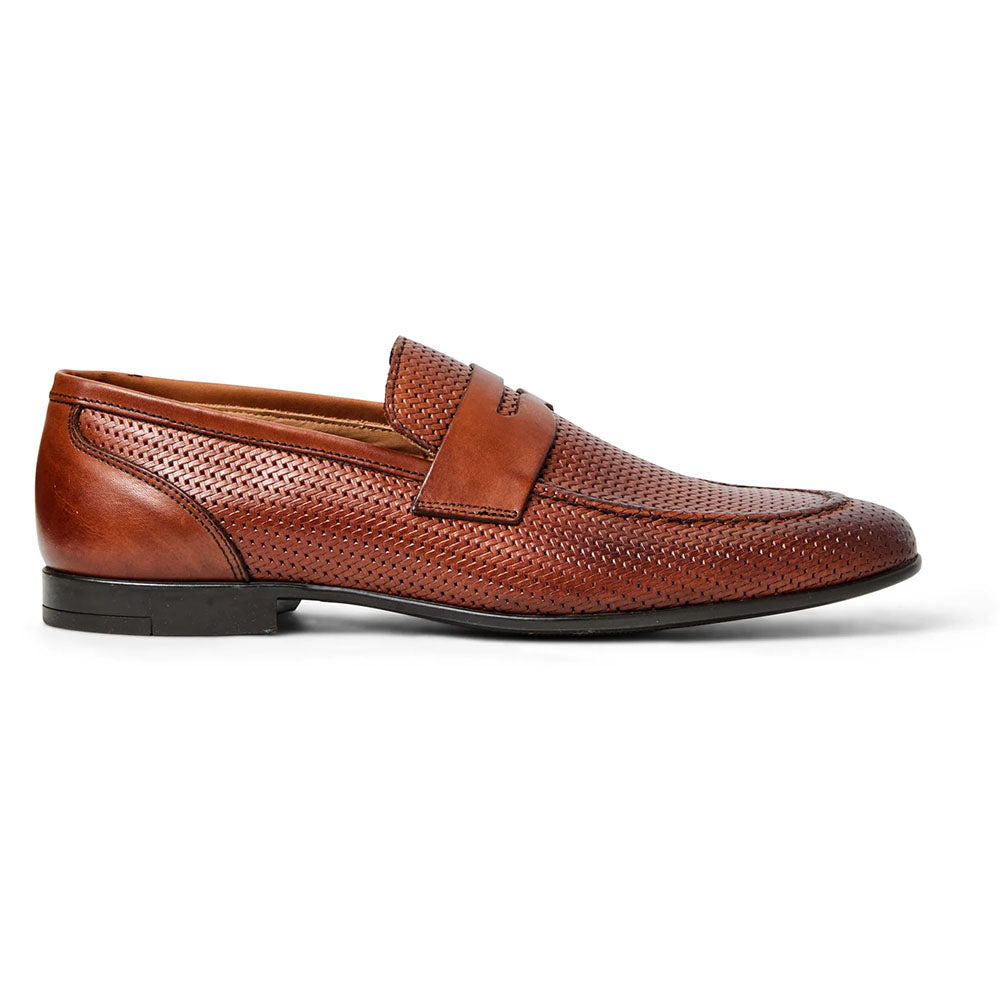 Bruno Magli Lastra Woven Leather Slip-on Loafers Brown