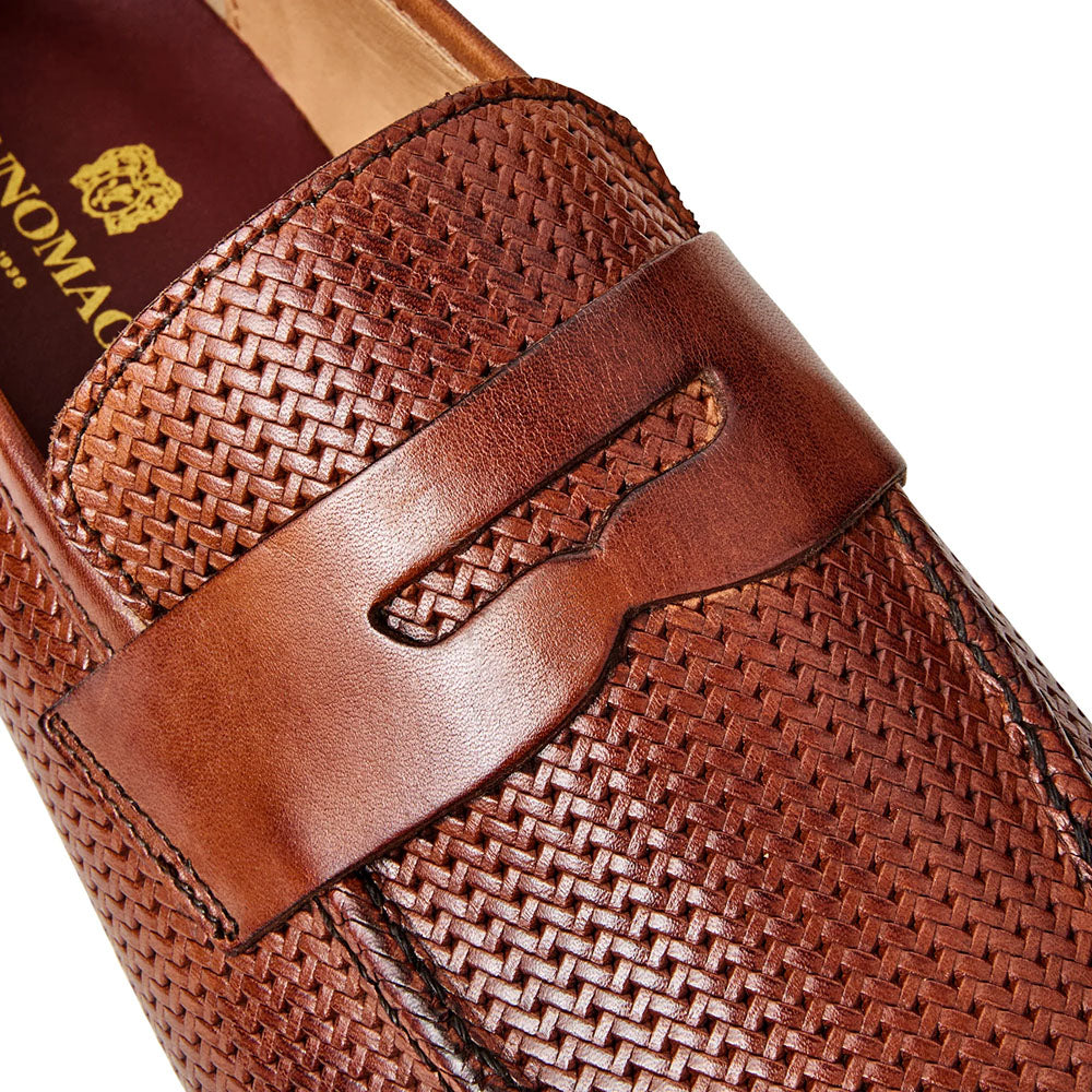 Bruno Magli Lastra Woven Leather Slip-on Loafers Brown