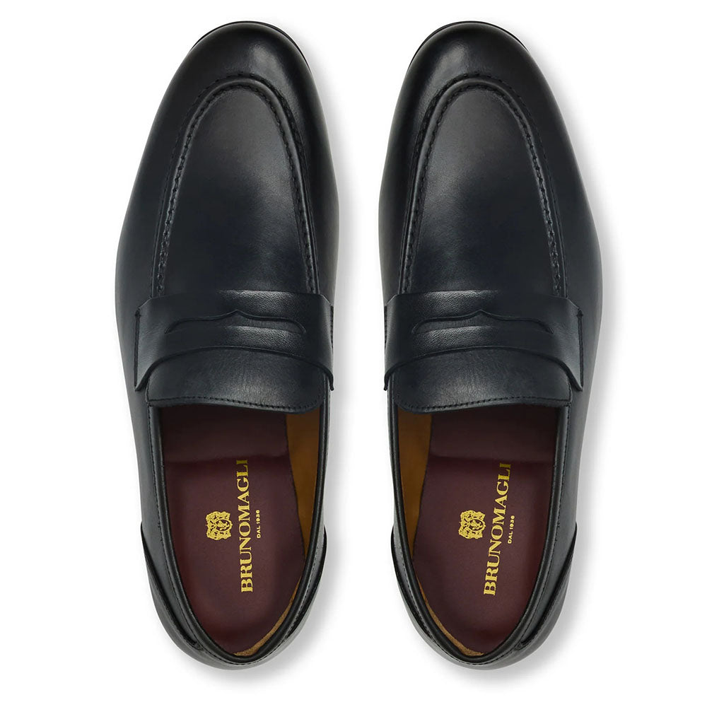 Bruno Magli Lastra Calfskin Penny Loafer Black