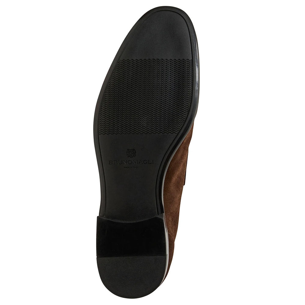 Bruno Magli Lastra Italian Suede Unlined Penny Loafer Brown