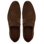 Bruno Magli Lastra Italian Suede Unlined Penny Loafer Brown