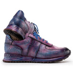 Paul Parkman Men's Textured Leather Sneakers Blue & Purple