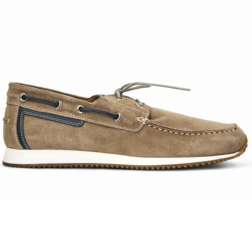 Aquatalia Lido Suede Boat Sneaker Sand