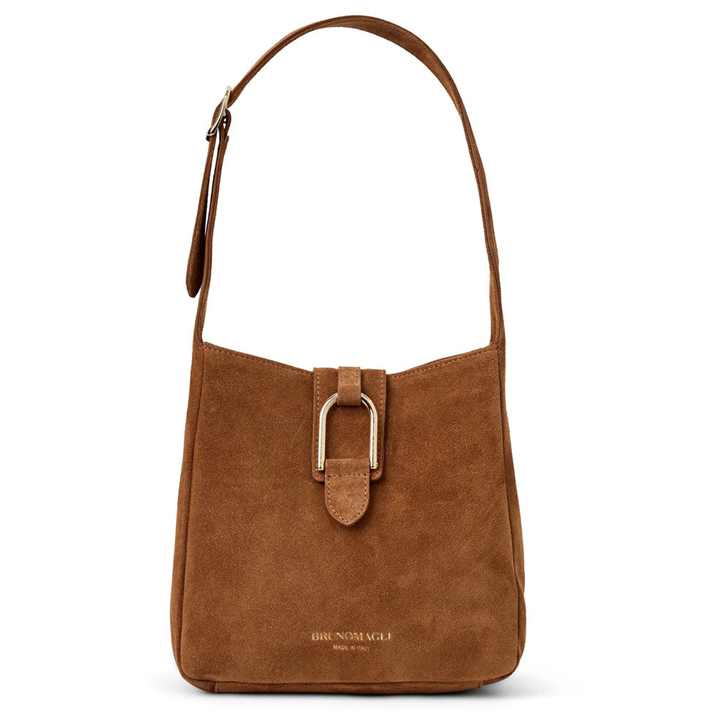 Bruno Magli Women's Lilo Suede Shoulder Handbag Cognac
