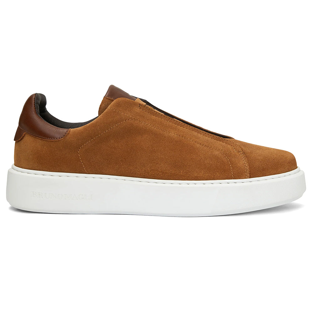 Bruno Magli Lisbon Casual Suede Moccasin Cognac
