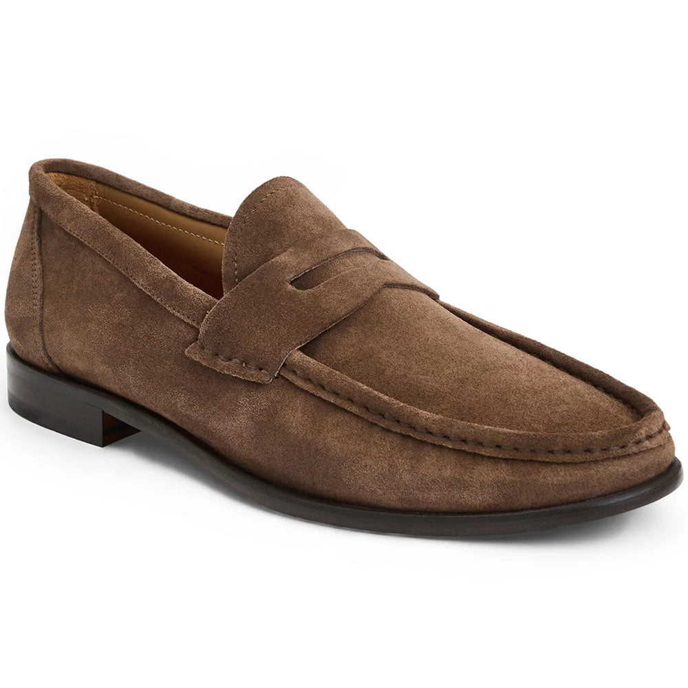 Bruno Magli Lombardo Italian Suede Penny Loafer Brown