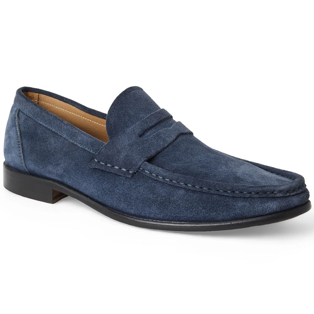 Bruno Magli Lombardo Italian Suede Penny Loafer Navy