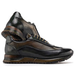 Paul Parkman Men's Patina Leather Sneakers Green