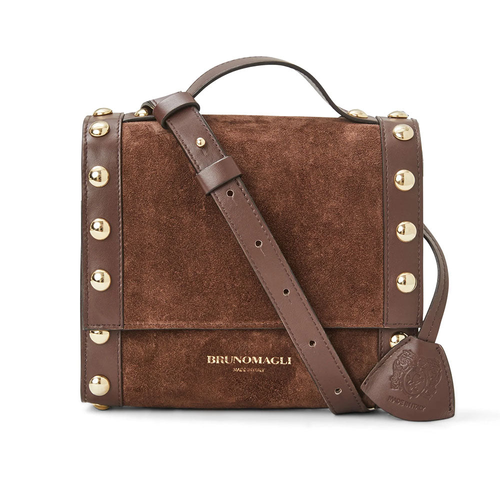 Bruno Magli Women's Lucia Suede Crossbody Handbag Brown
