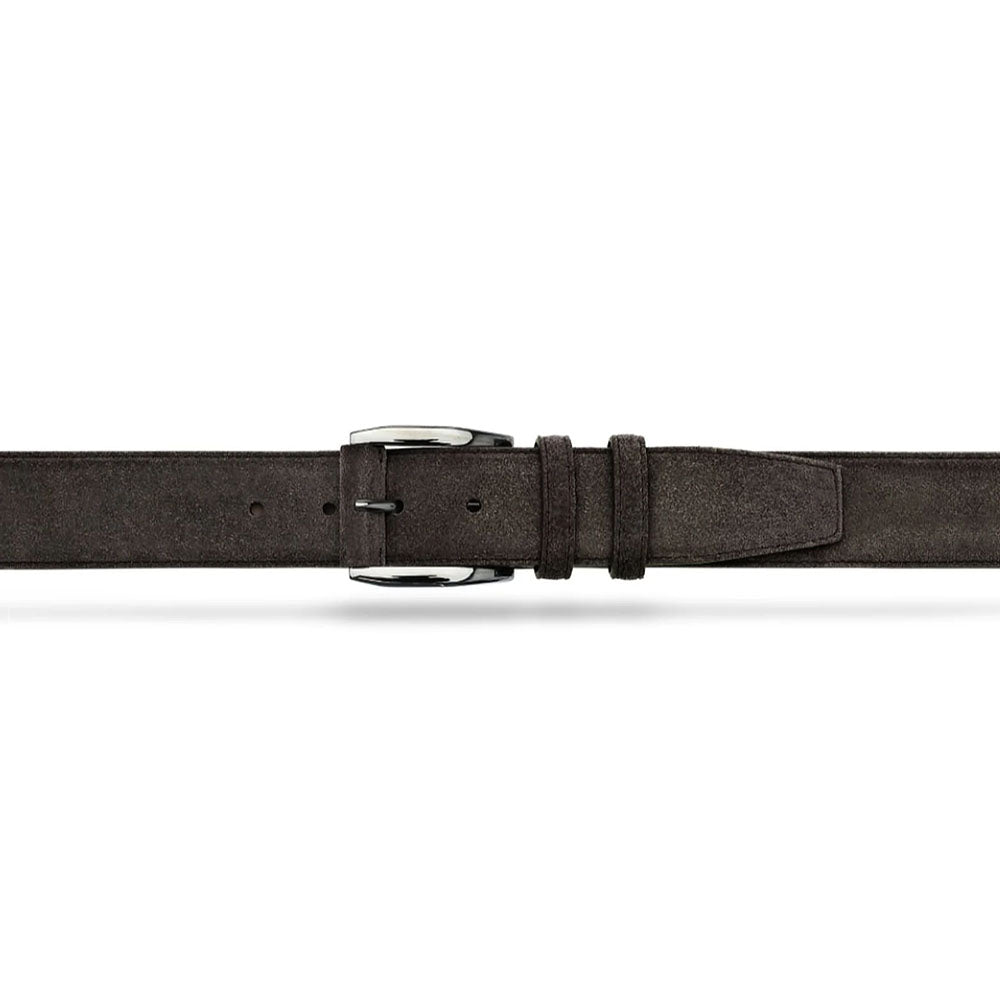 Moreschi Laquattro Suede Belt Dark Brown