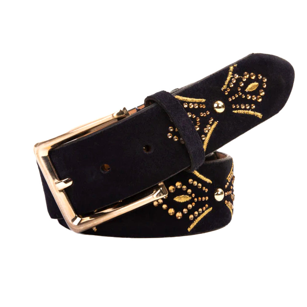 Vinci Leather The Lazio Suede Leather Belt Navy