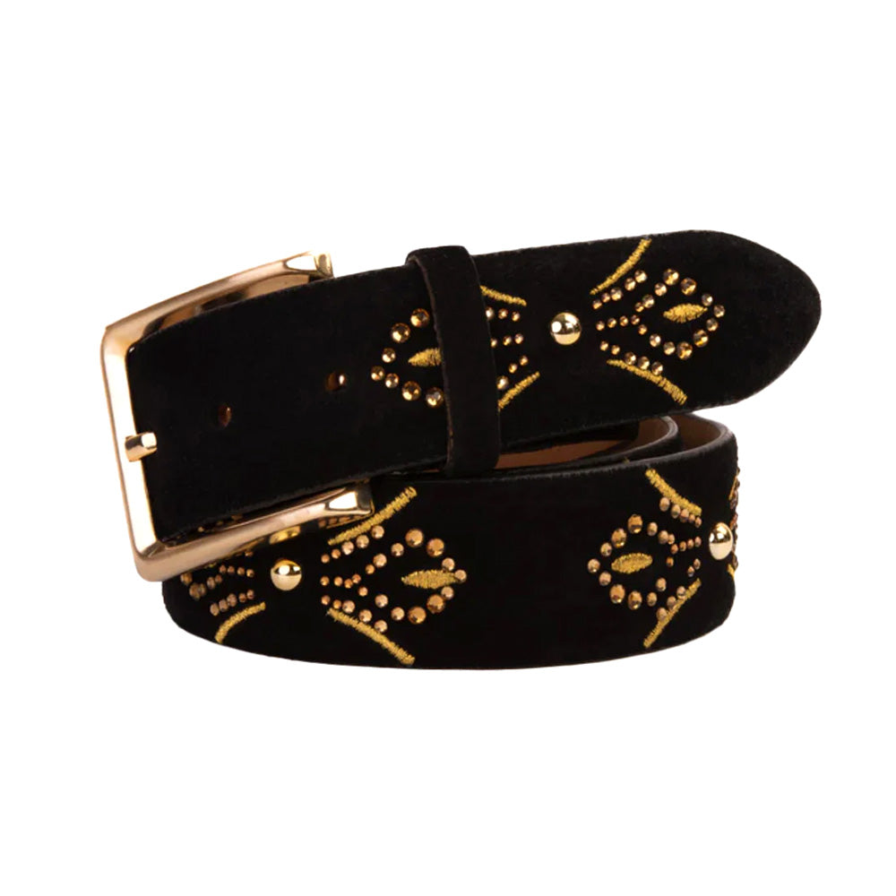 Vinci Leather The Lazio Suede Leather Belt Black