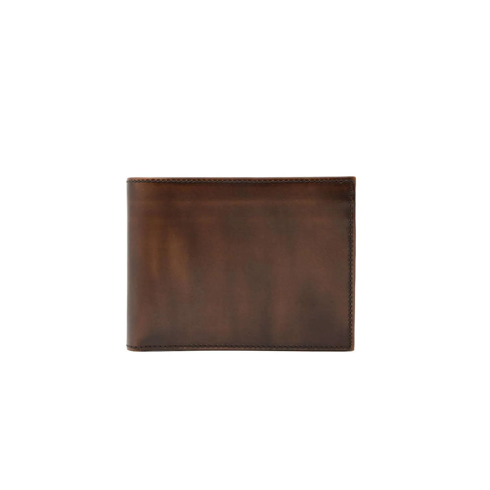 Il Gergo Luis 1 Calfskin Bi-Fold Wallet Dark Brown