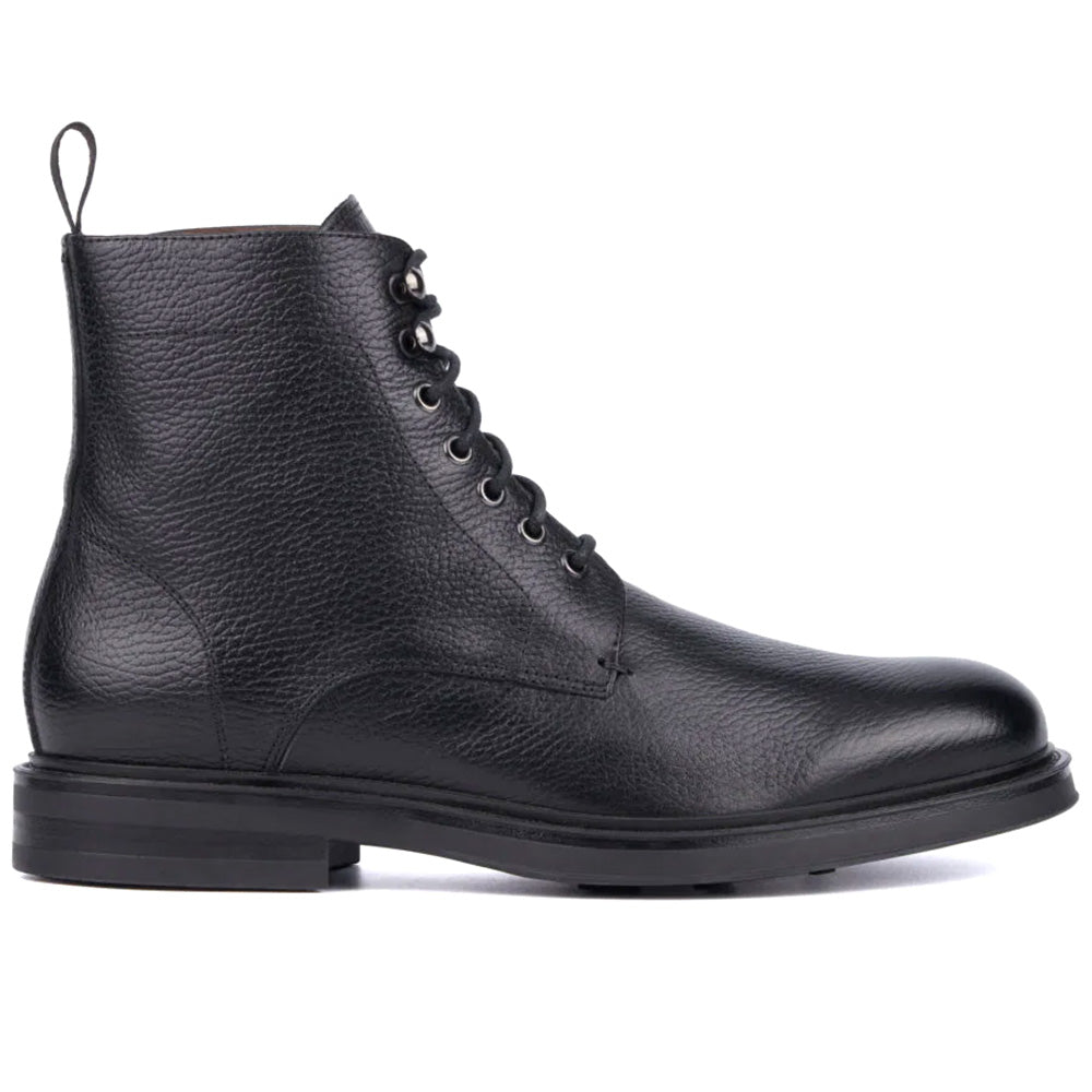 Aquatalia Bernardo Leather Lace Up Boot Black