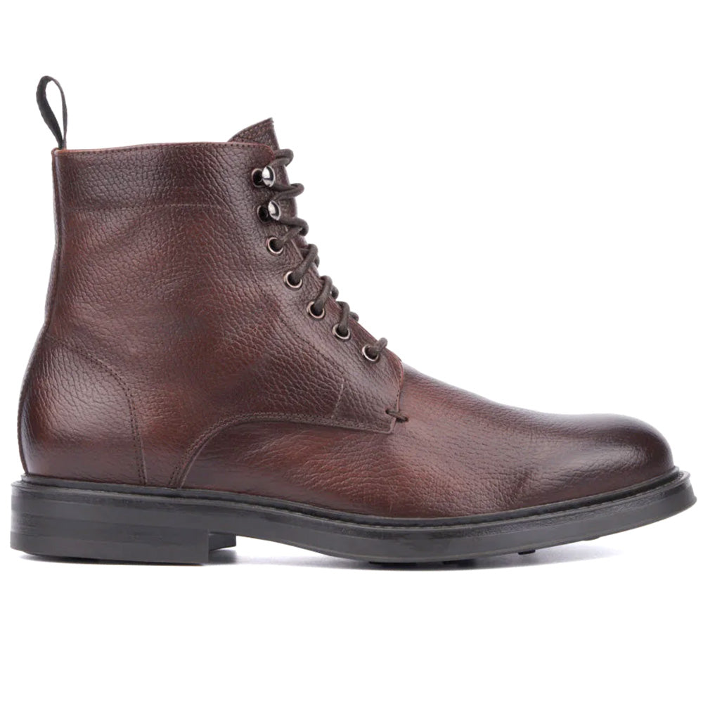 Aquatalia Bernardo Leather Lace Up Boot Dark Brown