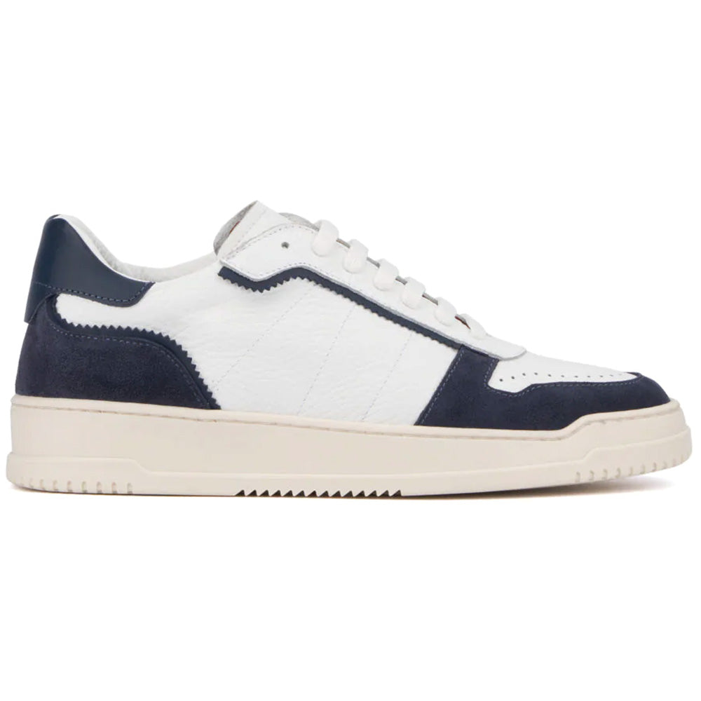 Aquatalia Cristo Leather & Suede Sneaker White / Denim