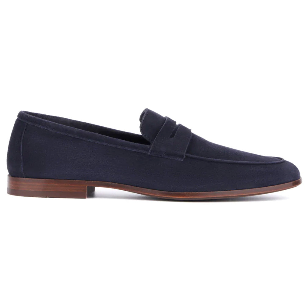 Aquatalia Jon Suede Penny Loafer Navy