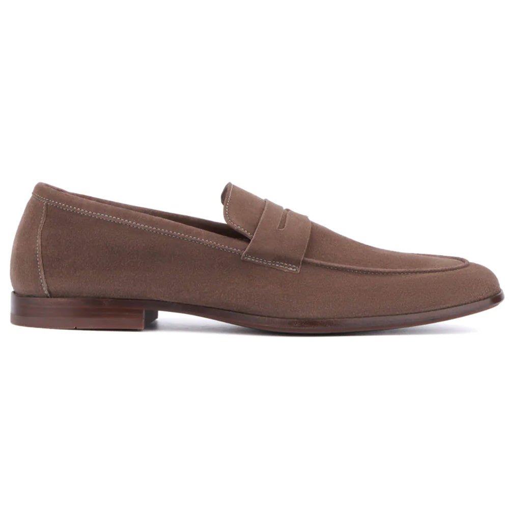 Aquatalia Jon Suede Penny Loafer Taupe