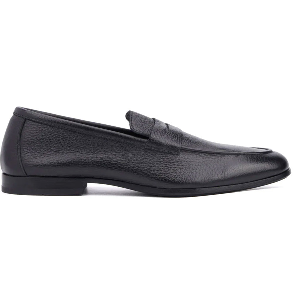 Aquatalia Jon Calfskin Penny Loafer Black