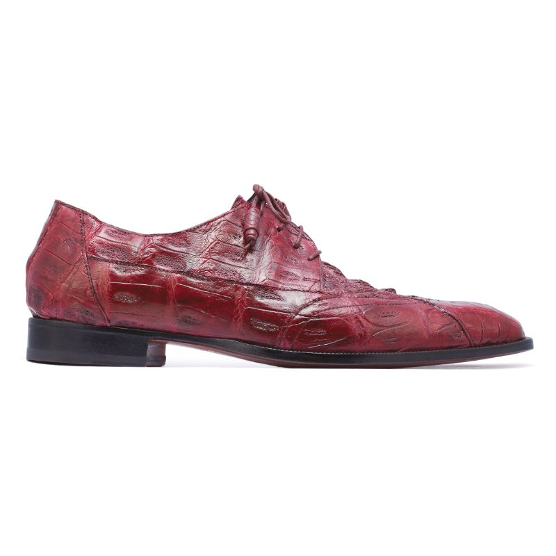 Mauri M777 Crocodile & Hornback Shoes Burgundy (Special Order)