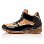 Mauri M797 Baby Croc / Patent Leather Sneakers Sport Rust & Champagne