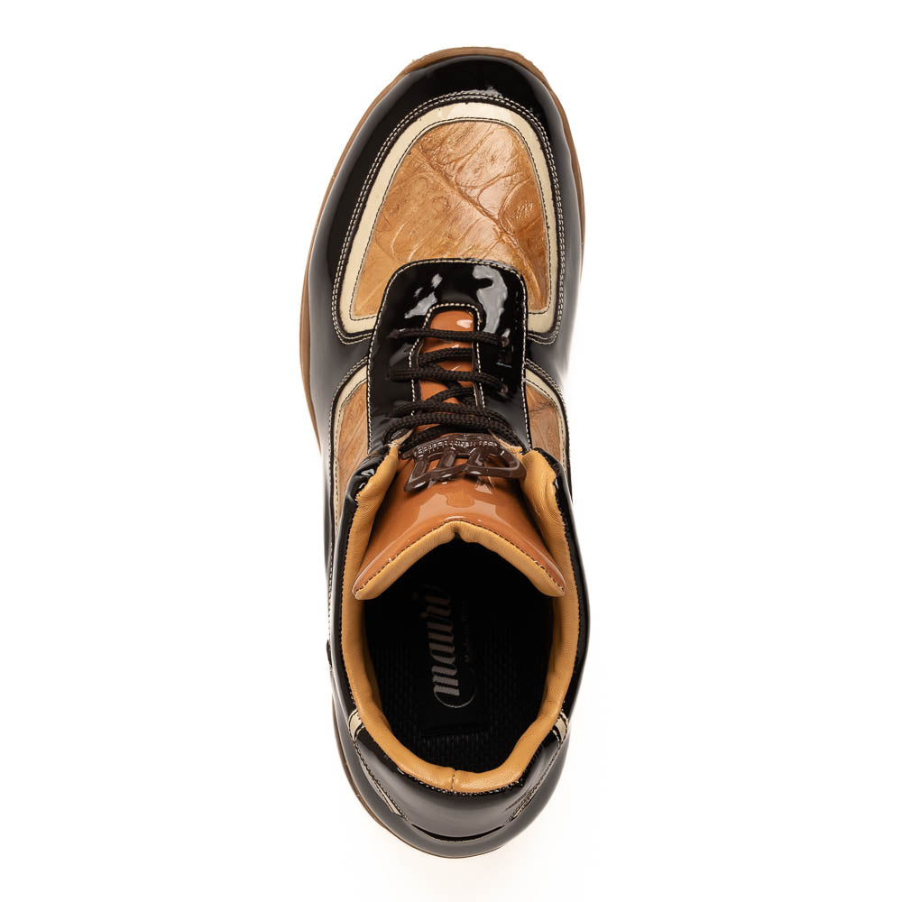 Mauri M797 Baby Croc / Patent Leather Sneakers Sport Rust & Champagne