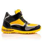 Mauri M797 Baby Croc / Patent Leather Sneakers Black & Yellow (Special Order)