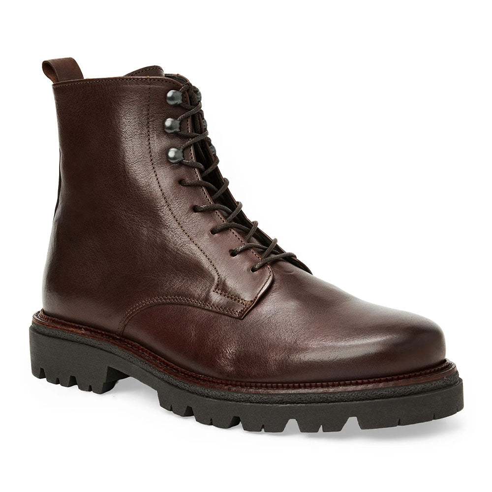 Bruno Magli Malibu Calfskin Lace-Up Boot Dark Brown