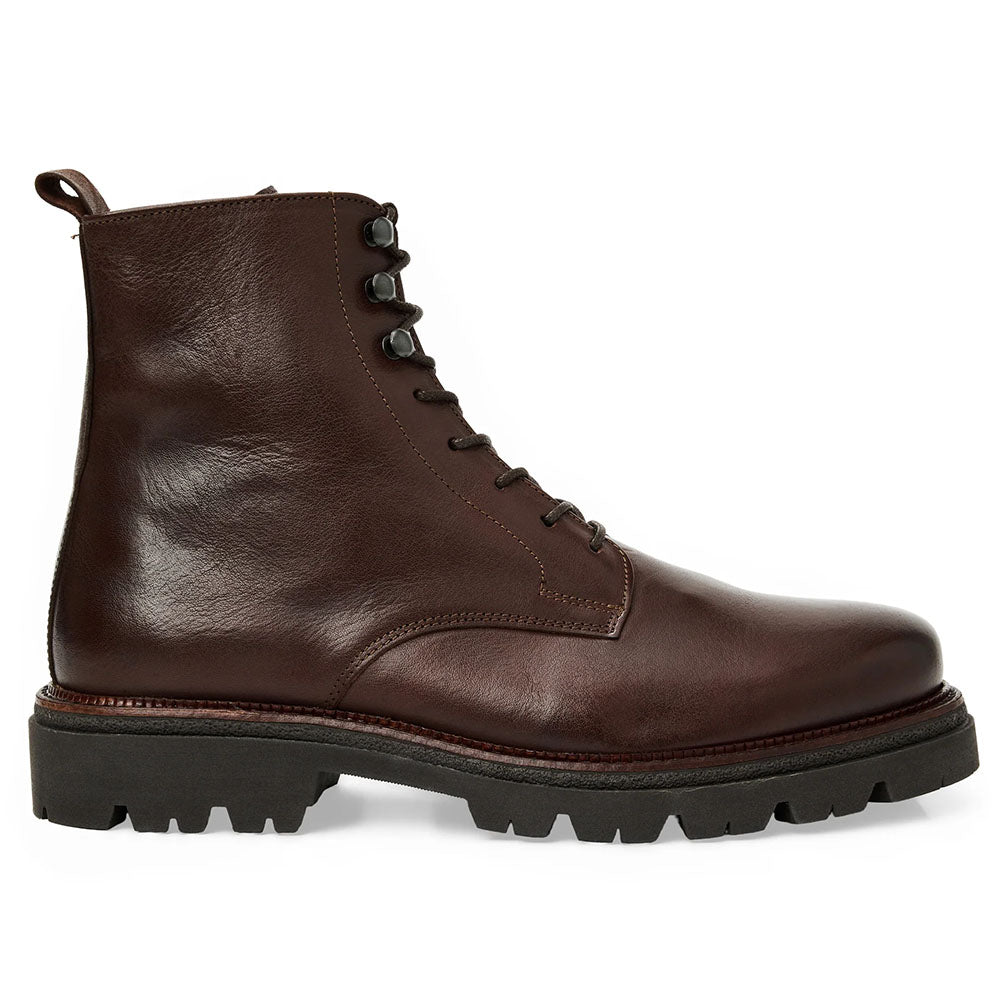 Bruno Magli Malibu Calfskin Lace-Up Boot Dark Brown