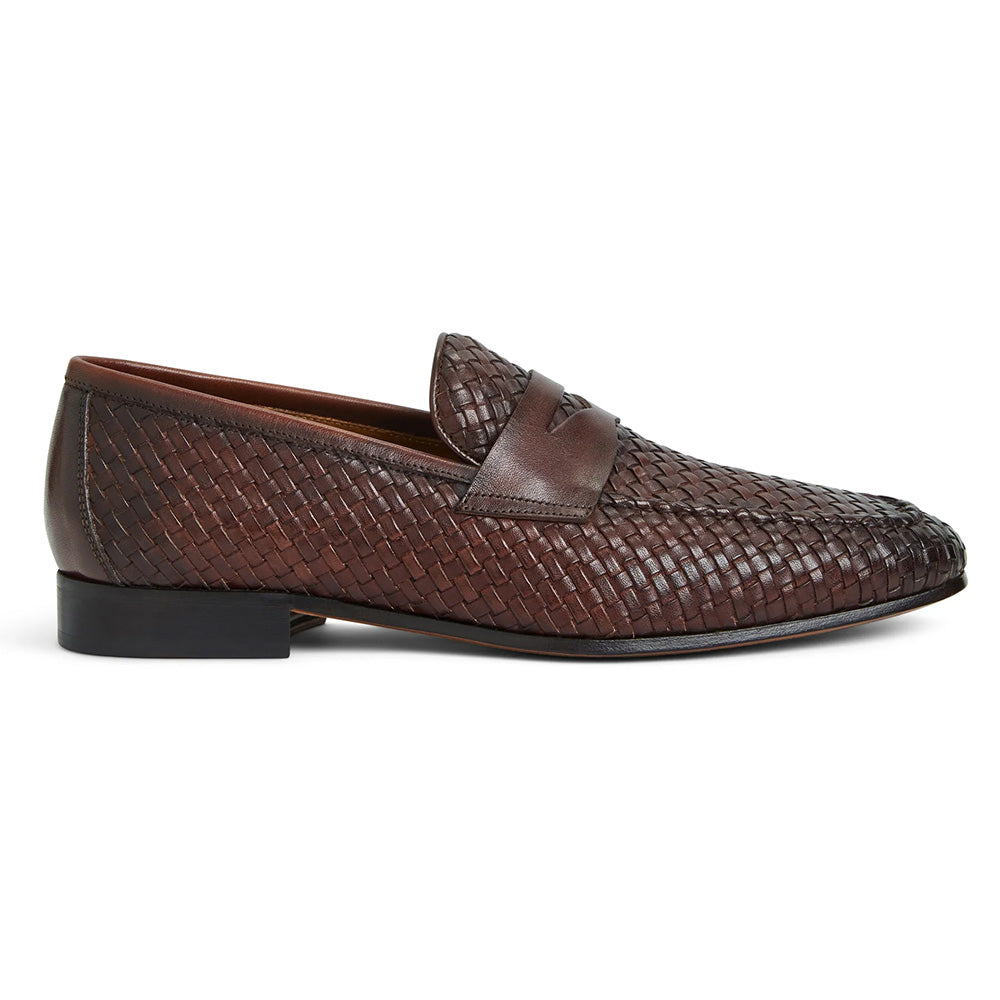 Bruno Magli Manfredo Woven Leather Slip-on Loafers Brown