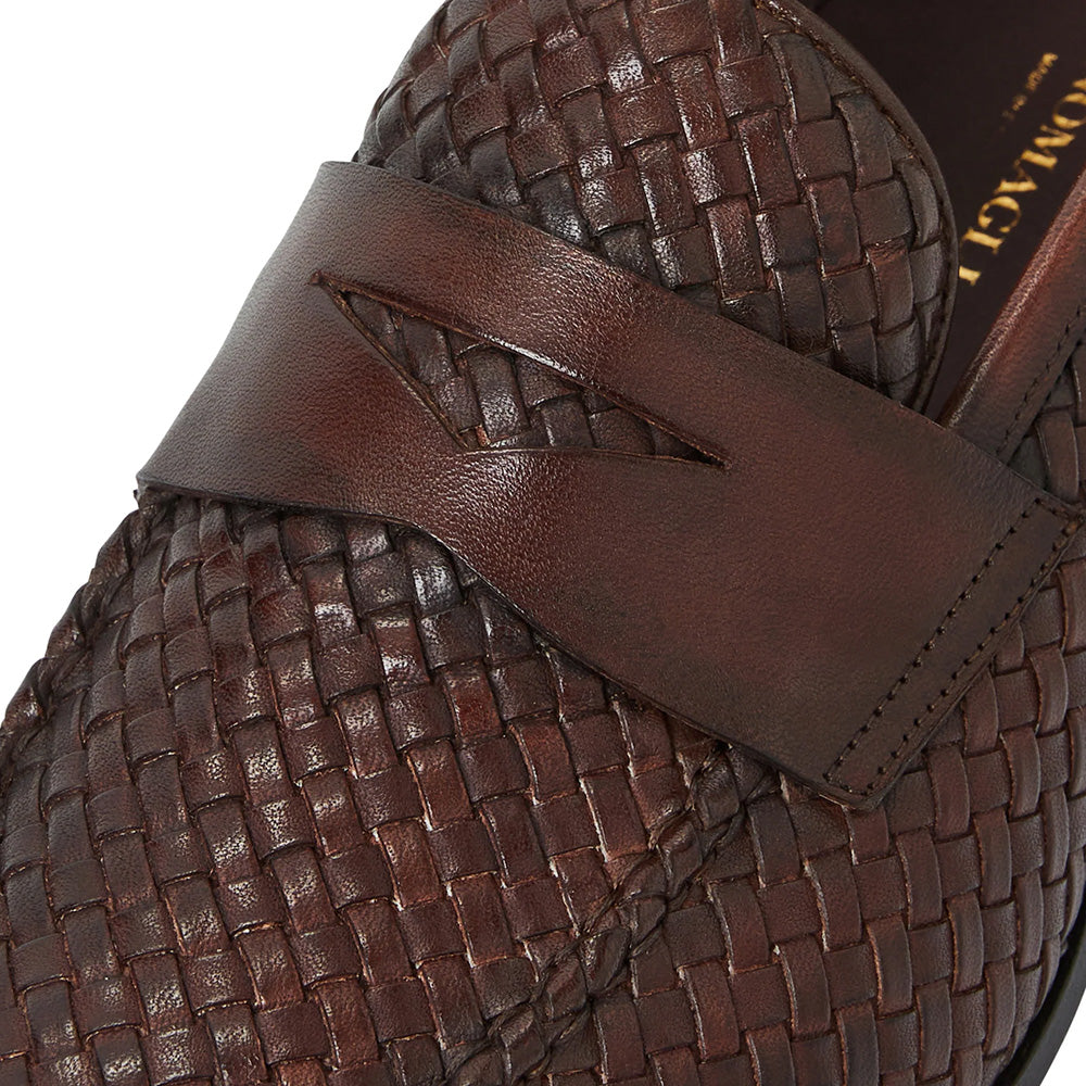 Bruno Magli Manfredo Woven Leather Slip-on Loafers Brown