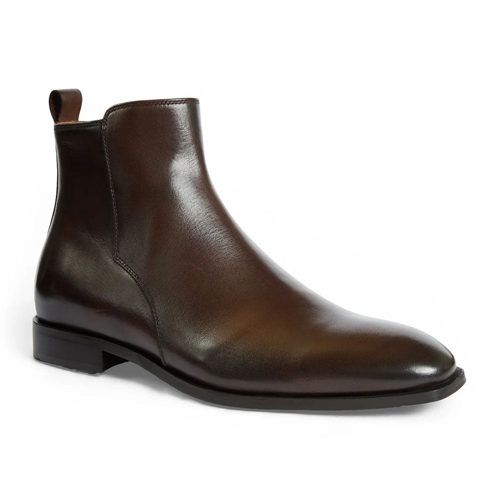 Bruno Magli Marce Leather Side Zip Boot Dark Brown
