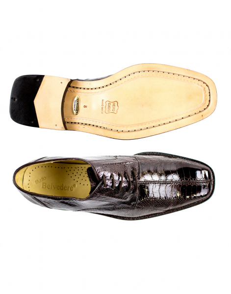 Belvedere Marco Split Toe Ostrich Shoes Brown