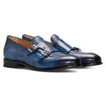 Moreschi Leather Double Monk Strap Blue (023546U)