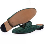 Superglamourous Melilla Rafia Mules Green
